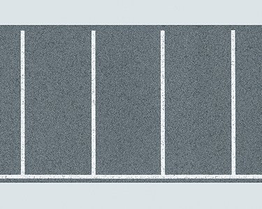 Rectangular Parking Space Sheet with Markings -- 39-3/8 x 3-1/8′ 100 x 8cm, HO, Faller Gmbh 170633