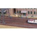 Brick Craneway Base and Street 3-Pack -- Kit - Each Section: 12-5/8 x 5-1/2′ 32 x 13.9cm, HO, Walthers Cornerstone 4097