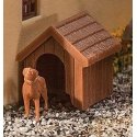 Dog & Kennel (Doghouse) -- Kit, HO, Walthers SceneMaster 4147