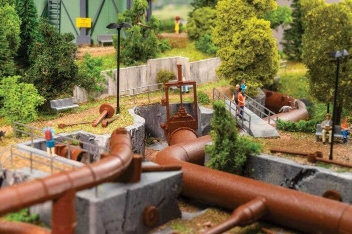 Large Industrial Piping Set - Kit, HO, Faller Gmbh 180328