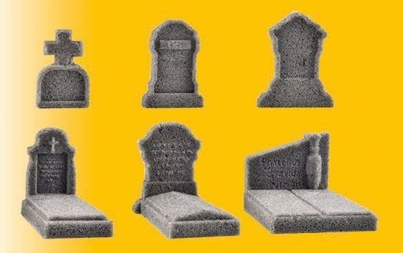 Stone Art -- Tombstones pkg(6), HO, Vollmer Gmbh 48282