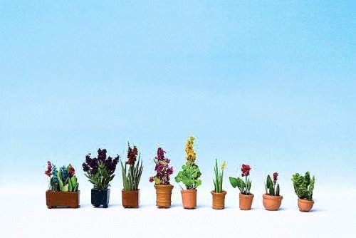 Ornamental Plants in Flower Pots 2 -- pkg(9), HO, Noch Gmbh & Co 14012
