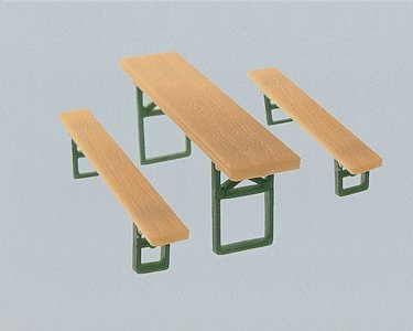 20 Beer Tables & 40 Beer Benches, HO, Faller Gmbh 180444