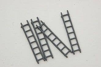 Ladders -- Unpainted Metal Castings pkg(4), HO, Durango Press 105
