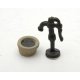 Hand Water Pump and Tub -- Unpainted Metal Castings, HO, Durango Press 117