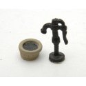 Hand Water Pump and Tub -- Unpainted Metal Castings, HO, Durango Press 117