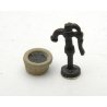 Hand Water Pump and Tub -- Unpainted Metal Castings, HO, Durango Press 117