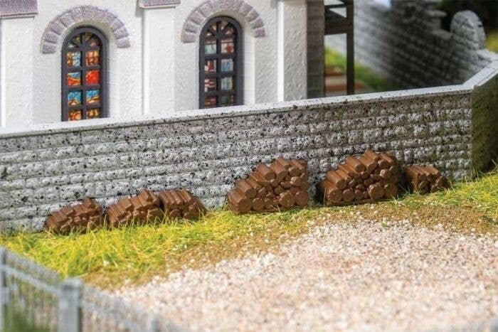 Firewood Stacks -- 6 Different Stacks, HO, Faller Gmbh 180007