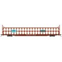 89′ Flatcar w/Tri-Level Open Auto Rack - Ready to Run -- Great Northern Rack Trailer-Train Flatcar RTTX 501905 (brown), HO, Wa