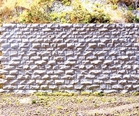Cut Stone Retaining Wall -- Medium - 6-3/4 x 3-1/2′ 17.1 x 8.9cm, All Scales, Chooch Enterprises 8312