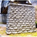 Single-Track Cut Stone Bridge Pier w/Rectangular Base -- 3-3/4 x 1 x 3-1/2′ 9.5 x 2.5 x 8.9cm, HO, Chooch Enterprises 8431