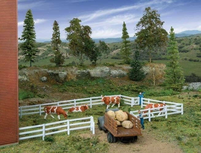 3-Rail Farm Fence -- Kit, HO, Walthers SceneMaster 4202