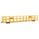 89′ Flatcar w/Tri-Level Open Auto Rack - Ready to Run -- St. Louis - San Francisco Rack Trailer-Train Flatcar 913623 (yellow),