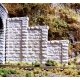 Cut Stone Stepped Tunnel Abutment -- Base: 4-1/2` 11.4cm Max Height: 3-1/2` 8.5cm - 1 Pair, HO, Chooch Enterprises 8401