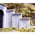 Concrete Stepped Tunnel Abutment -- 4-1/2 x 3-1/2′ 11.4 x 8.9cm pkg(2), HO, Chooch Enterprises 8421