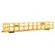 89′ Flatcar w/Tri-Level Open Auto Rack - Ready to Run -- St. Louis - San Francisco Rack Trailer-Train Flatcar 913646 (yellow),