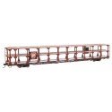 89′ Flatcar w/Tri-Level Open Auto Rack - Ready to Run -- Pennsylvania Railroad Rack Trailer-Train Flatcar 908073 (brown), HO, 