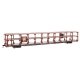 89′ Flatcar w/Tri-Level Open Auto Rack - Ready to Run -- Pennsylvania Railroad Rack Trailer-Train Flatcar 908073 (brown), HO, 