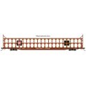 89′ Flatcar w/Tri-Level Open Auto Rack - Ready to Run -- Pennsylvania Railroad Rack Trailer-Train Flatcar 908090 (brown), HO, 