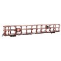 89′ Flatcar w/Tri-Level Open Auto Rack - Ready to Run -- Pennsylvania Railroad Rack Trailer-Train Flatcar 908124 (brown), HO, 