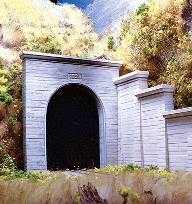 Single-Track Concrete Tunnel Portal -- 4-1/2 x 4-13/32′ 11.4 x 8.7cm, HO, Chooch Enterprises 8320