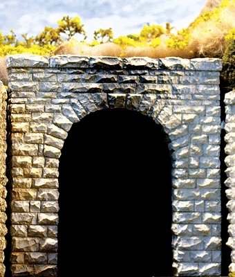 Single-Track Cut Stone Tunnel Portal 2-Pack -- 2-1/2 x 2-1/2′ 6.2 x 6.2cm, N, Chooch Enterprises 9740