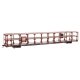 89′ Flatcar w/Tri-Level Open Auto Rack - Ready to Run -- Pennsylvania Railroad Rack Trailer-Train Flatcar 908124 (brown), HO, 