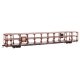89′ Flatcar w/Tri-Level Open Auto Rack - Ready to Run -- Pennsylvania Railroad Rack Trailer-Train Flatcar 908177 (brown), HO, 