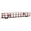 89′ Flatcar w/Tri-Level Open Auto Rack - Ready to Run -- Pennsylvania Railroad Rack Trailer-Train Flatcar 908177 (brown), HO, 