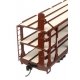89′ Flatcar w/Tri-Level Open Auto Rack - Ready to Run -- Pennsylvania Railroad Rack Trailer-Train Flatcar 908177 (brown), HO, 