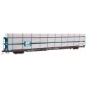89′ Flatcar w/Tri-Level Shielded Auto Rack - Ready to Run -- Boston & Maine 908816, TTKX flatcar (brown), HO, WalthersMainline