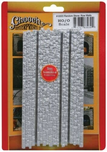 Medium Random Stone Row Wall -- For HO and O Scales, HO, Chooch Enterprises 8303