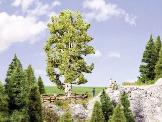 Double-Trunk Birch Tree -- 7-1/2′ 19cm Tall, All Scales, Noch Gmbh & Co 21641