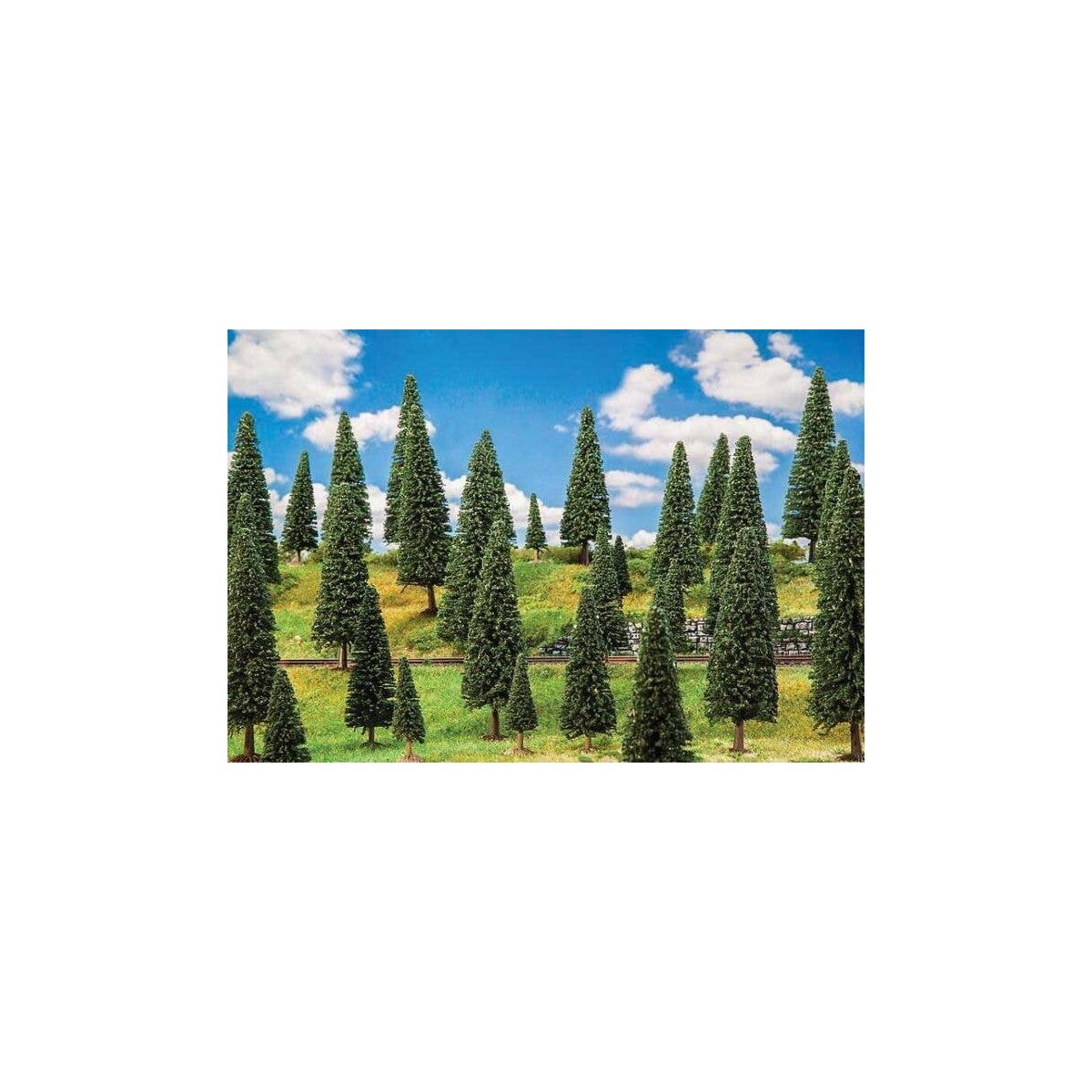 Fir Trees -- 2 to 5-7/8′ 5 to 15cm Tall pkg(25), All Scales, Faller Gmbh 181538