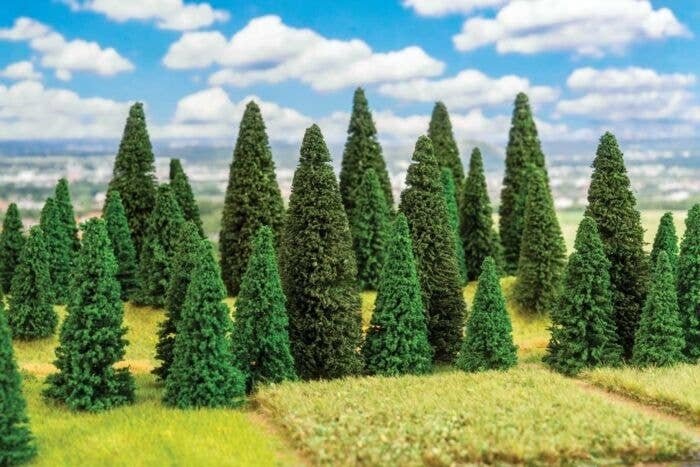 Fir Trees -- Assorted Sizes pkg(100), All Scales, Faller Gmbh 181543