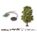 Lime Tree Sound Scene - Micro Sound -- Tree 7-1/4′ 18.5cm Tall, Bird Figures and Bird Sound Circ, HO, Noch Gmbh & Co 21782
