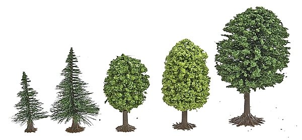Mixed Forest Trees pkg(50) -- 1-3/16 to 2-3/8′ 3 to 6cm, N, Busch Gmbh & Co Kg 6591