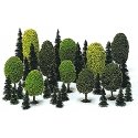 Mixed Forest Trees pkg(35) -- 10 Deciduous: 1-31/32 to 3-15/16′ 25 Pine: 1-31/32 to 4-, All Scales, Busch Gmbh & Co Kg 6490
