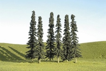 SceneScapes(TM) Layout-Ready Trees -- Coniferous - 5 to 6′ 12.7 to 15.2cm Tall pkg(, All Scales, Bachmann Industries 32156