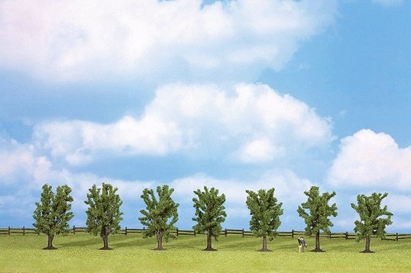 Classic Series Deciduous Tree Economy Pack -- Green 3-1/8′ 8cm Tall pkg(7), All Scales, Noch Gmbh & Co 25088