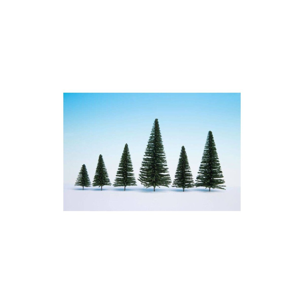 Fir Trees w/Planting Pin Base -- 2 - 5-1/2′ 5-14cm Tall pkg(25), All Scales, Noch Gmbh & Co 26830