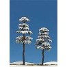 Snow Covered Tree pkg(2) -- 5-1/8`, 6-5/16` 130mm, 160mm, HO, Busch Gmbh & Co Kg 6155