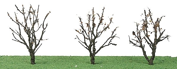 Tree w/Dry Foliage (Late Fall) -- 2 - 2-1/4′ 5.1 x 5.7cm pkg(3), N, JTT Miniature Tree 92221