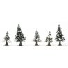 Trees (pkg 20) -- Snow Covered Pines 1-3/32 to 2-11/64′ 3-6cm Tall, N, Busch Gmbh & Co Kg 6566