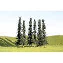 SceneScapes(TM) Layout-Ready Trees -- Conifer Trees 3-4′ pkg(9), N, Bachmann Industries 32103
