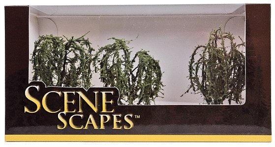 Willow Trees - SceneScapes(TM) -- 3 - 3-1/2′ 7.6 - 8.9cm pkg(3), HO, Bachmann Industries 32014