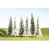 SceneScapes(TM) Layout-Ready Trees -- Pine Trees with Snow - 3 to 4′ 7.6 to 10.2cm pkg(9), N, Bachmann Industries 32102