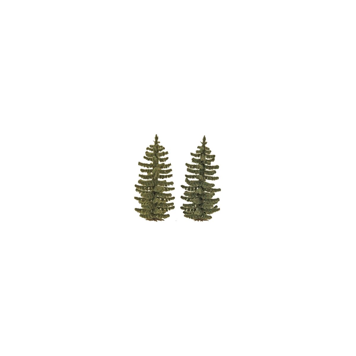 Spruce Trees pkg(2) -- 2-13/16′ 70mm Tall, HO, Busch Gmbh & Co Kg 6132