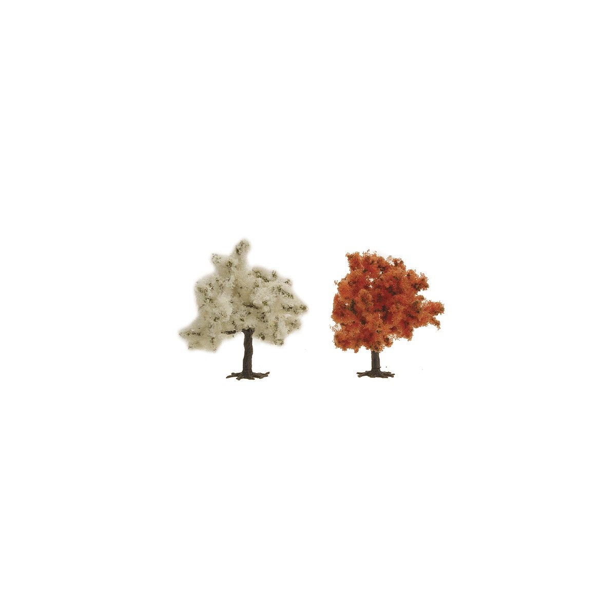 Trees -- Red Tree - 75mm - Package of 2, HO, Busch Gmbh & Co Kg 6843