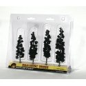 Ready Made Realistic Trees(TM) - Pines -- Conifer Green - 4 to 6′ 10.2 to 15.2cm pkg(4), All Scales, Woodland Scenics 1561